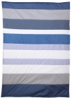 Patchworkdecke blau-gestreift