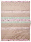 Patchworkdecke braun-rosa gestreift