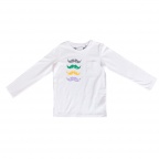 T-Shirt weiss mit Applikation Moustache