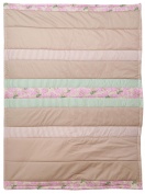 Patchworkdecke braun-rosa gestreift