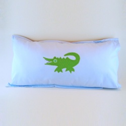 Kissen Kroko Blau Rechteckig