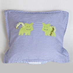Kissen Blau Schweinchen2