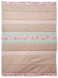 Patchworkdecke braun-rosa gestreift