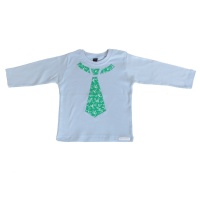 T-Shirt hellblau mit Applikation Krawatte