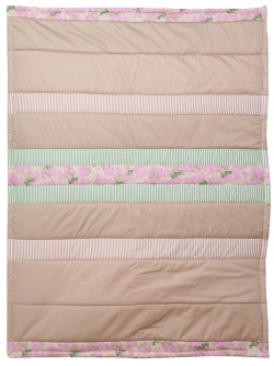 Patchworkdecke braun-rosa gestreift