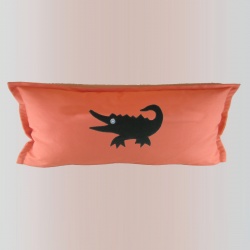 Kissen Kroko Orange Rechteckig