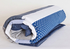 Patchworkdecke blau-gestreift