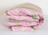 Patchworkdecke braun-rosa gestreift