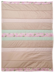 Patchworkdecke braun-rosa gestreift