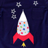 T-Shirt navy mit Applikation Rakete