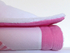Patchworkdecke rosa mit Applikation Geometrie