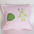 Kissen rosa mit Applikation Hase und Igel