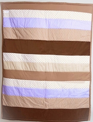 Patchworkdecke braun-lila gestreift
